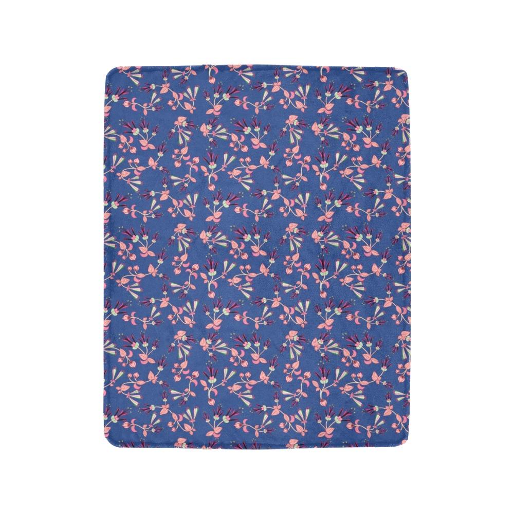 Swift Floral Peach Blue Ultra-Soft Micro Fleece Blanket 40"x50" Ultra-Soft Blanket 40''x50'' e-joyer 