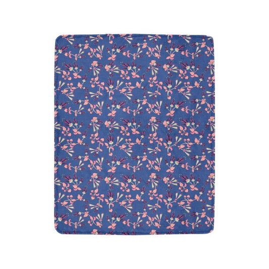 Swift Floral Peach Blue Ultra-Soft Micro Fleece Blanket 40"x50" Ultra-Soft Blanket 40''x50'' e-joyer 