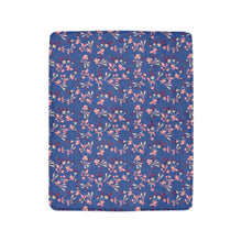 Load image into Gallery viewer, Swift Floral Peach Blue Ultra-Soft Micro Fleece Blanket 40&quot;x50&quot; Ultra-Soft Blanket 40&#39;&#39;x50&#39;&#39; e-joyer 
