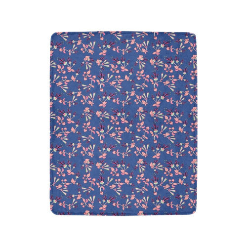 Swift Floral Peach Blue Ultra-Soft Micro Fleece Blanket 40