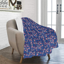 Load image into Gallery viewer, Swift Floral Peach Blue Ultra-Soft Micro Fleece Blanket 40&quot;x50&quot; Ultra-Soft Blanket 40&#39;&#39;x50&#39;&#39; e-joyer 
