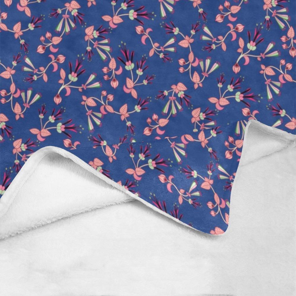 Swift Floral Peach Blue Ultra-Soft Micro Fleece Blanket 40"x50" Ultra-Soft Blanket 40''x50'' e-joyer 