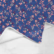 Load image into Gallery viewer, Swift Floral Peach Blue Ultra-Soft Micro Fleece Blanket 40&quot;x50&quot; Ultra-Soft Blanket 40&#39;&#39;x50&#39;&#39; e-joyer 
