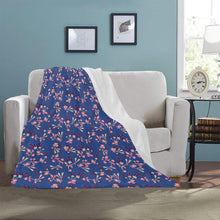 Load image into Gallery viewer, Swift Floral Peach Blue Ultra-Soft Micro Fleece Blanket 40&quot;x50&quot; Ultra-Soft Blanket 40&#39;&#39;x50&#39;&#39; e-joyer 
