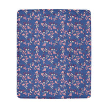 Load image into Gallery viewer, Swift Floral Peach Blue Ultra-Soft Micro Fleece Blanket 50&quot;x60&quot; Ultra-Soft Blanket 50&#39;&#39;x60&#39;&#39; e-joyer 
