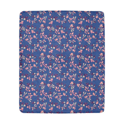 Swift Floral Peach Blue Ultra-Soft Micro Fleece Blanket 50