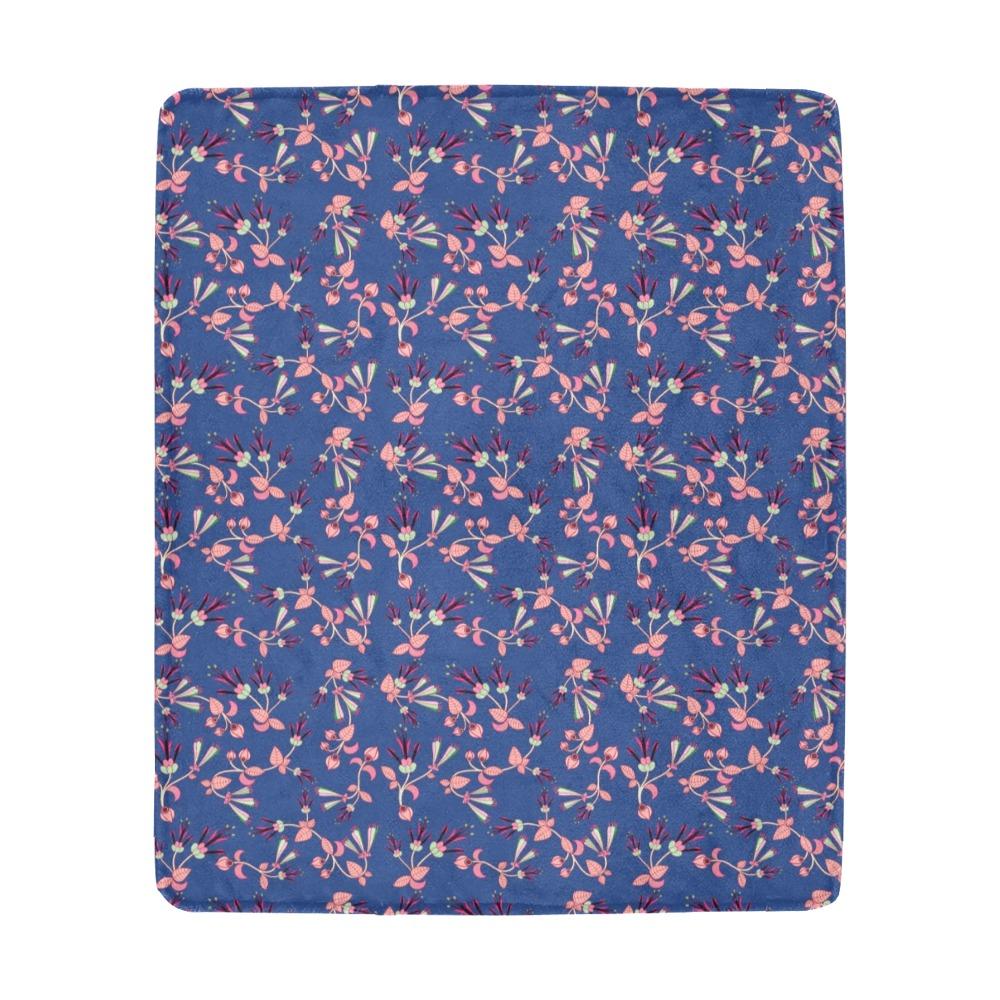 Swift Floral Peach Blue Ultra-Soft Micro Fleece Blanket 50