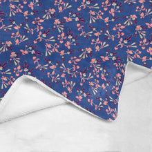 Load image into Gallery viewer, Swift Floral Peach Blue Ultra-Soft Micro Fleece Blanket 50&quot;x60&quot; Ultra-Soft Blanket 50&#39;&#39;x60&#39;&#39; e-joyer 
