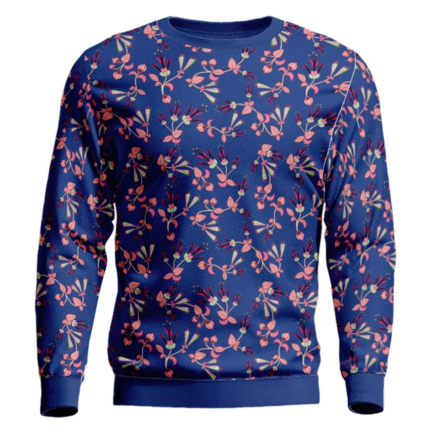 Swift Floral Peach Blue Unisex Crewneck Long Sleeve Top Herman 