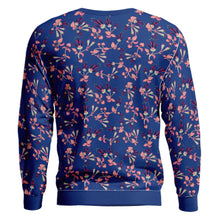 Load image into Gallery viewer, Swift Floral Peach Blue Unisex Crewneck Long Sleeve Top Herman 
