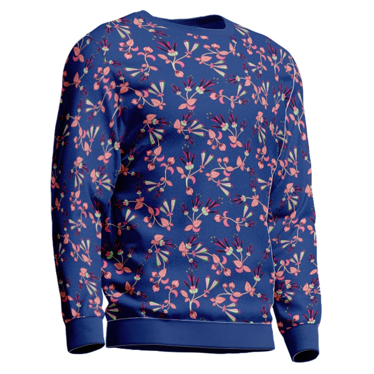 Swift Floral Peach Blue Unisex Crewneck Long Sleeve Top Herman 