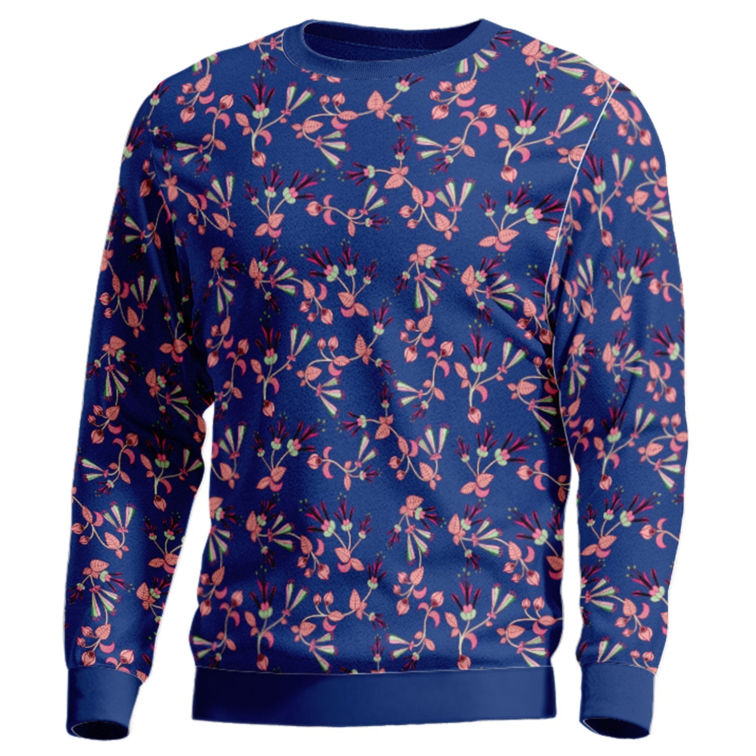 Swift Floral Peach Blue Unisex Crewneck Long Sleeve Top Herman 