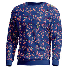 Load image into Gallery viewer, Swift Floral Peach Blue Unisex Crewneck Long Sleeve Top Herman 
