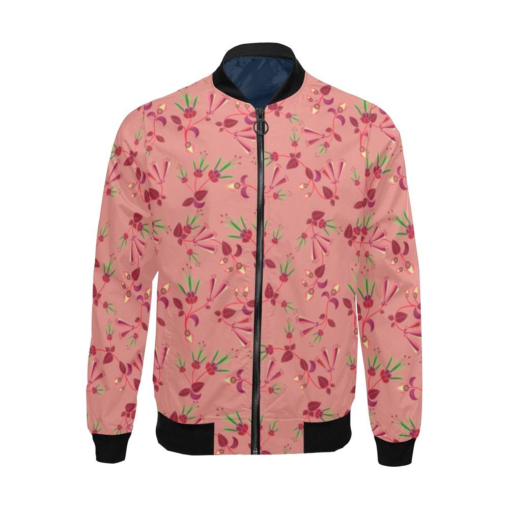 Swift Floral Peach Rouge Remix All Over Print Bomber Jacket for Men (Model H19) Jacket e-joyer 