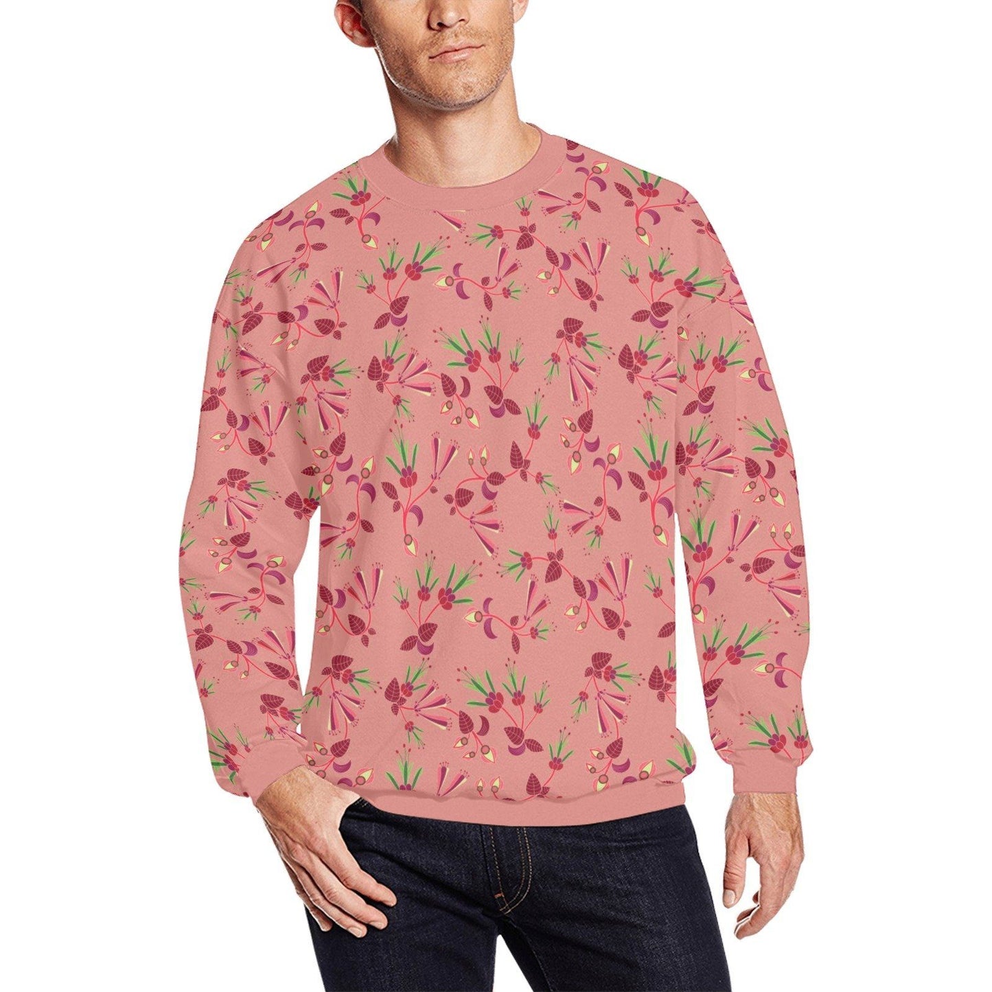 Swift Floral Peach Rouge Remix All Over Print Crewneck Sweatshirt for Men (Model H18) shirt e-joyer 