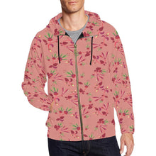 Load image into Gallery viewer, Swift Floral Peach Rouge Remix All Over Print Full Zip Hoodie for Men (Model H14) All Over Print Full Zip Hoodie for Men (H14) e-joyer 
