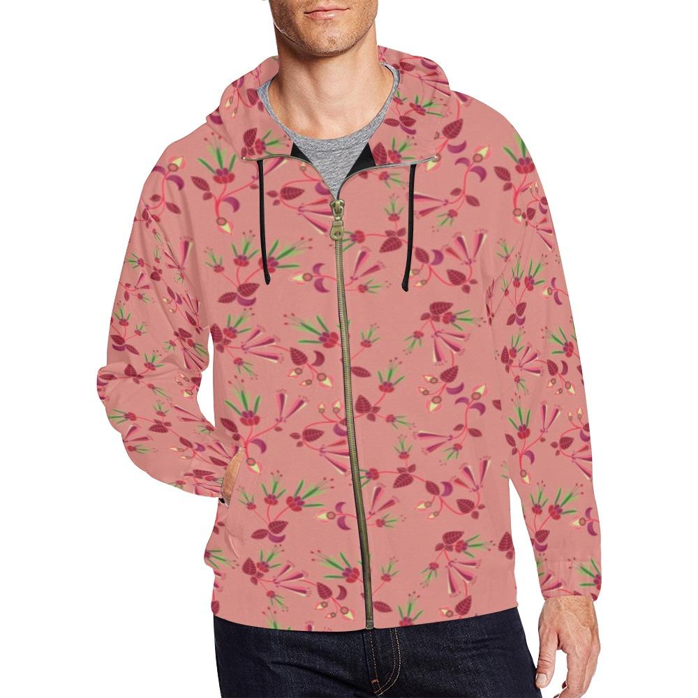 Swift Floral Peach Rouge Remix All Over Print Full Zip Hoodie for Men (Model H14) All Over Print Full Zip Hoodie for Men (H14) e-joyer 