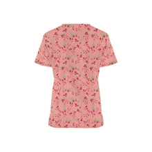 Load image into Gallery viewer, Swift Floral Peach Rouge Remix All Over Print Scrub Top Scrub Top e-joyer 
