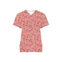 Load image into Gallery viewer, Swift Floral Peach Rouge Remix All Over Print Scrub Top Scrub Top e-joyer 
