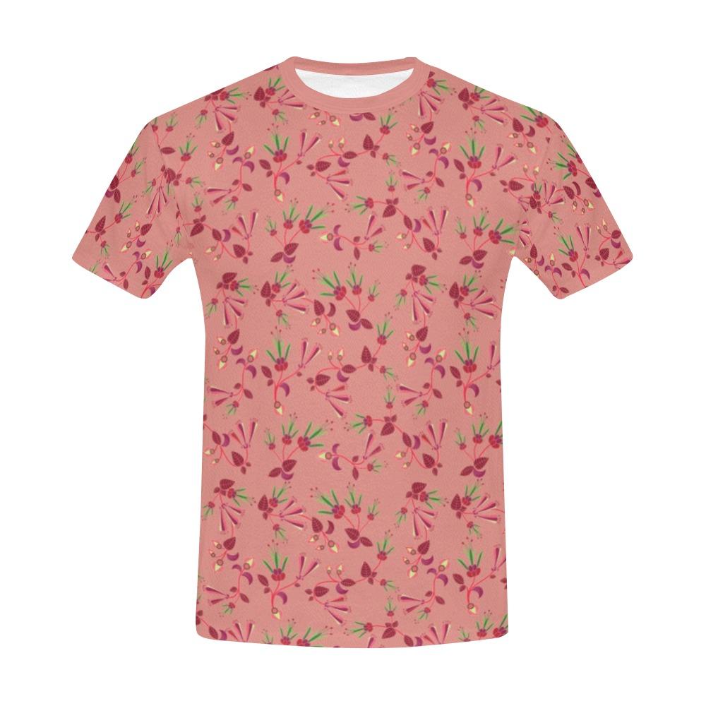 Swift Floral Peach Rouge Remix All Over Print T-Shirt for Men (USA Size) (Model T40) All Over Print T-Shirt for Men (T40) e-joyer 