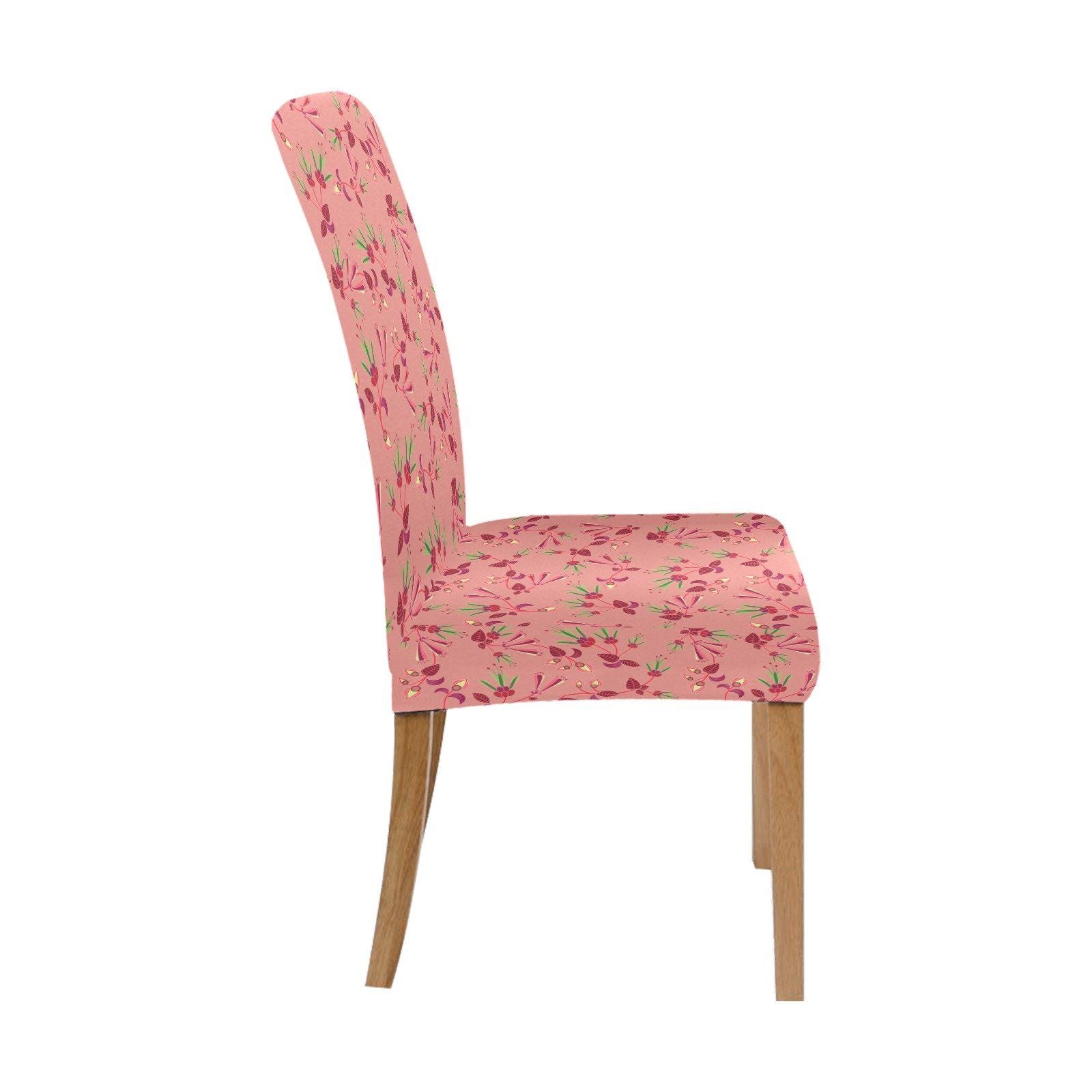 Swift Floral Peach Rouge Remix Chair Cover (Pack of 4) Chair Cover (Pack of 4) e-joyer 