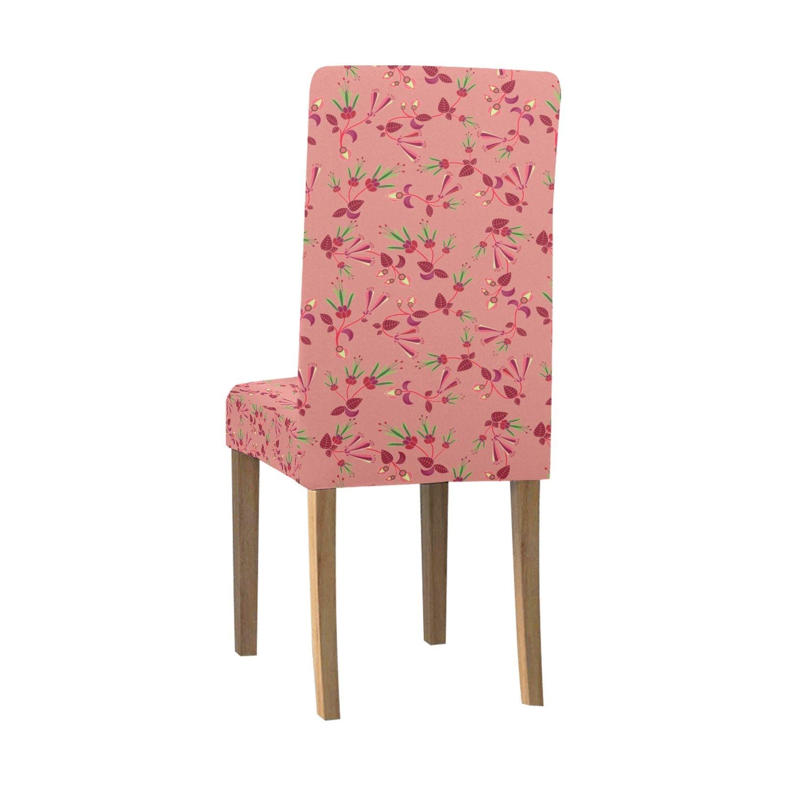 Swift Floral Peach Rouge Remix Chair Cover (Pack of 4) Chair Cover (Pack of 4) e-joyer 