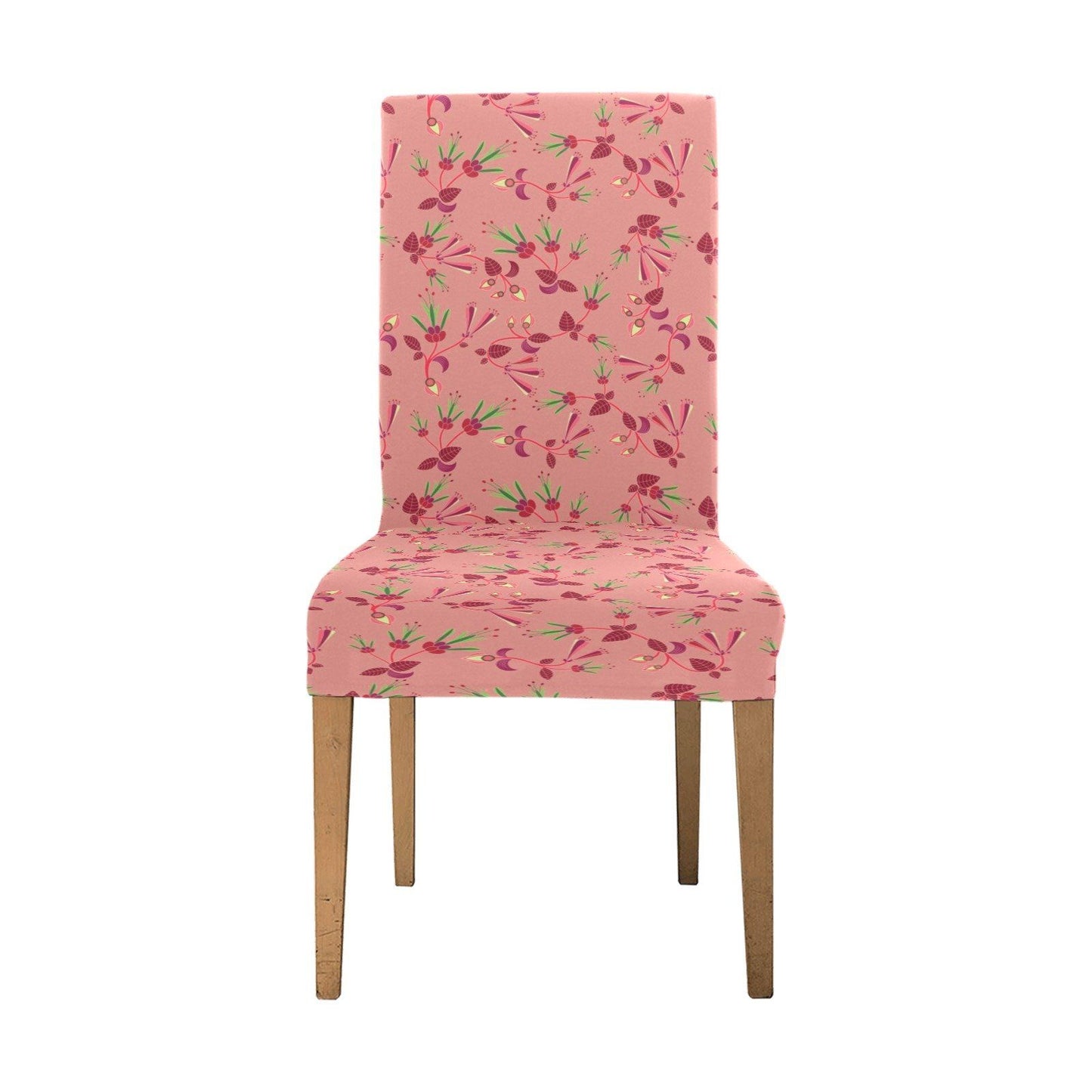 Swift Floral Peach Rouge Remix Chair Cover (Pack of 6) Chair Cover (Pack of 6) e-joyer 