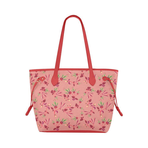 Swift Floral Peach Rouge Remix Clover Canvas Tote Bag (Model 1661) Clover Canvas Tote Bag (1661) e-joyer 