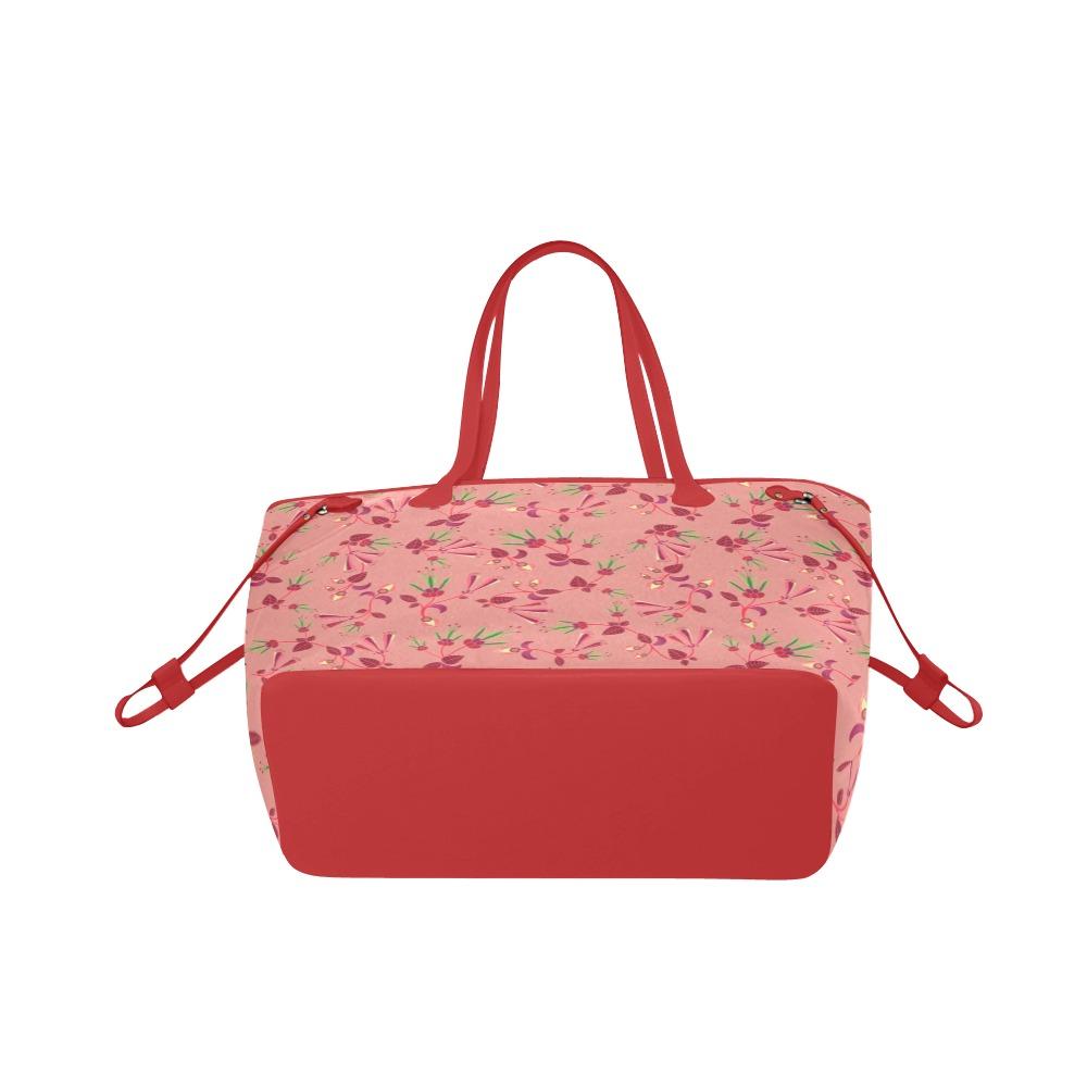 Swift Floral Peach Rouge Remix Clover Canvas Tote Bag (Model 1661) Clover Canvas Tote Bag (1661) e-joyer 