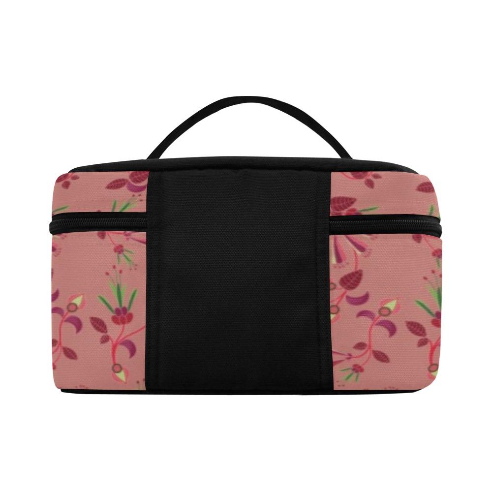 Swift Floral Peach Rouge Remix Cosmetic Bag/Large (Model 1658) bag e-joyer 