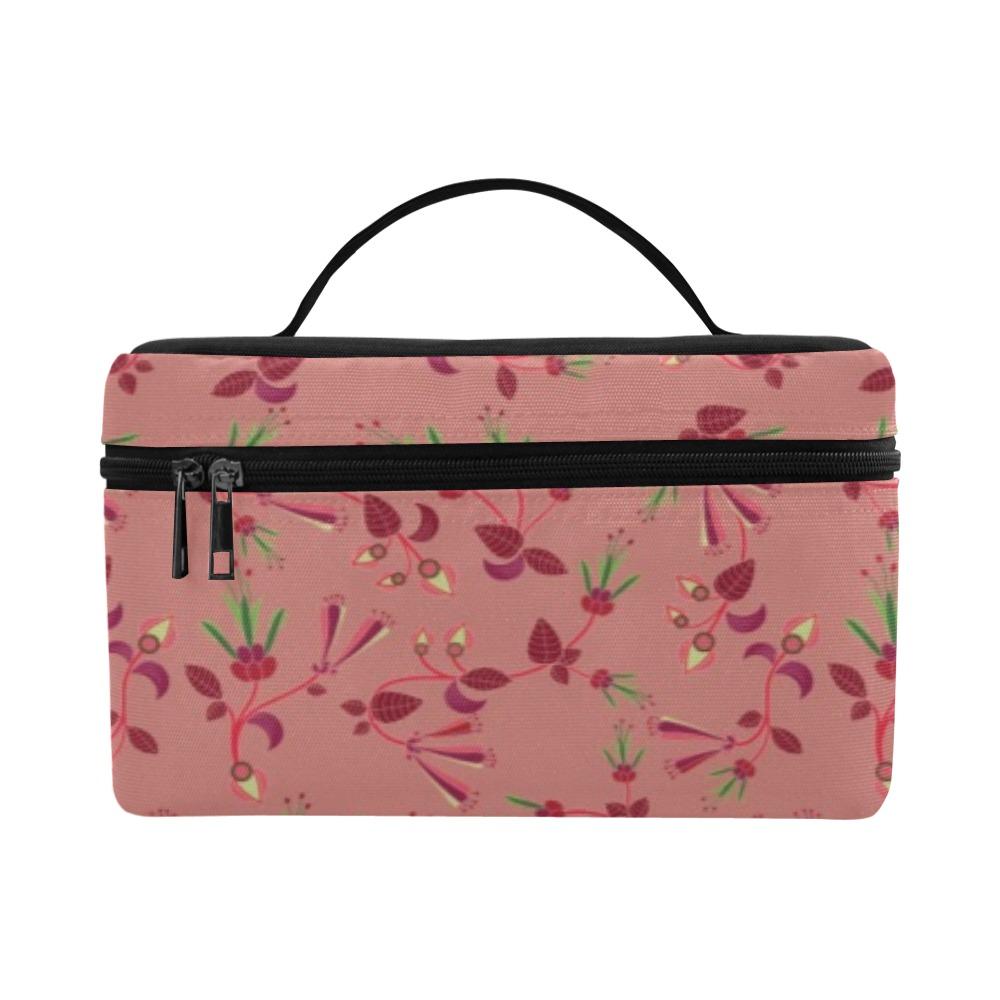 Swift Floral Peach Rouge Remix Cosmetic Bag/Large (Model 1658) bag e-joyer 