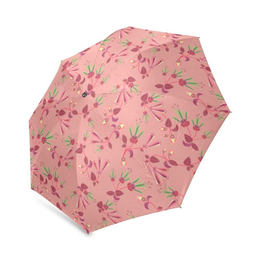 Swift Floral Peach Rouge Remix Foldable Umbrella (Model U01) Foldable Umbrella e-joyer 