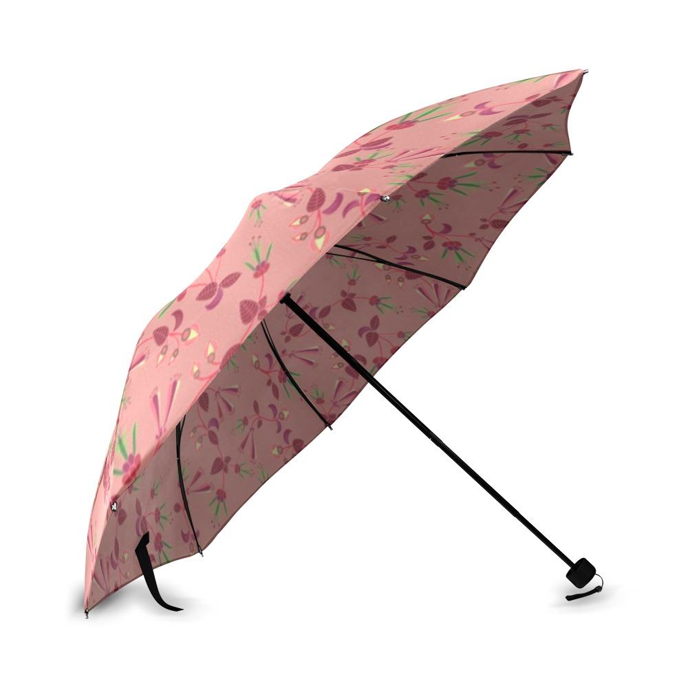 Swift Floral Peach Rouge Remix Foldable Umbrella (Model U01) Foldable Umbrella e-joyer 