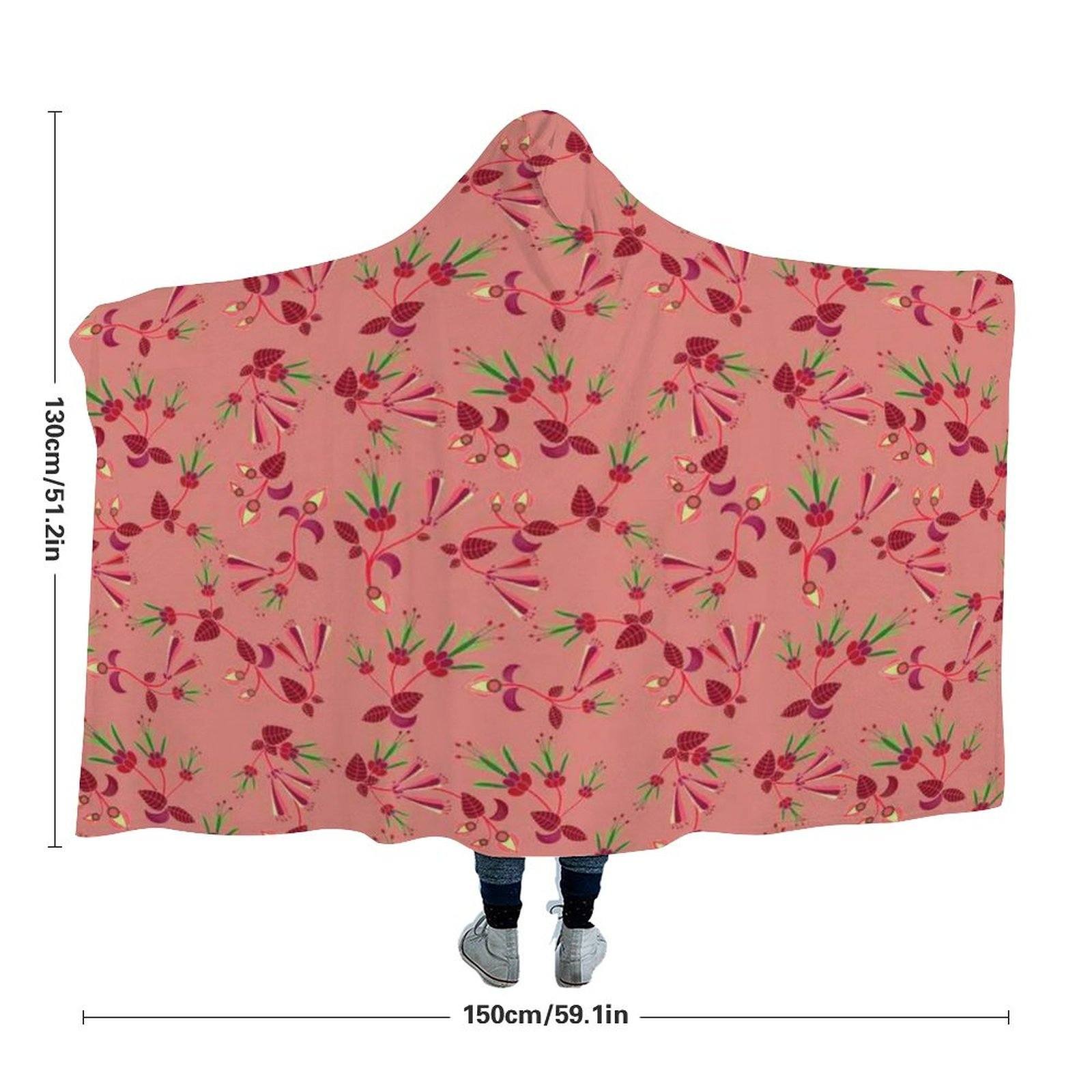 Swift Floral Peach Rouge Remix Hooded Blanket blanket 49 Dzine 