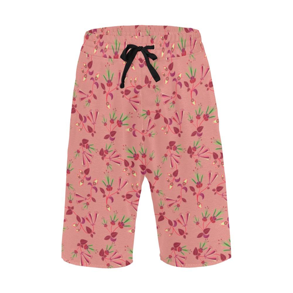 Swift Floral Peach Rouge Remix Men's All Over Print Casual Shorts (Model L23) Men's Casual Shorts (L23) e-joyer 