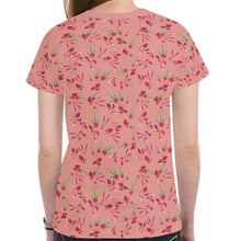 Load image into Gallery viewer, Swift Floral Peach Rouge Remix New All Over Print T-shirt for Women (Model T45) tshirt e-joyer 
