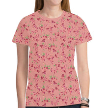 Load image into Gallery viewer, Swift Floral Peach Rouge Remix New All Over Print T-shirt for Women (Model T45) tshirt e-joyer 
