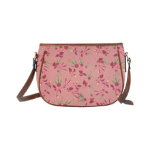 Load image into Gallery viewer, Swift Floral Peach Rouge Remix Saddle Bag/Large (Model 1649) Saddle Bag/Large e-joyer 
