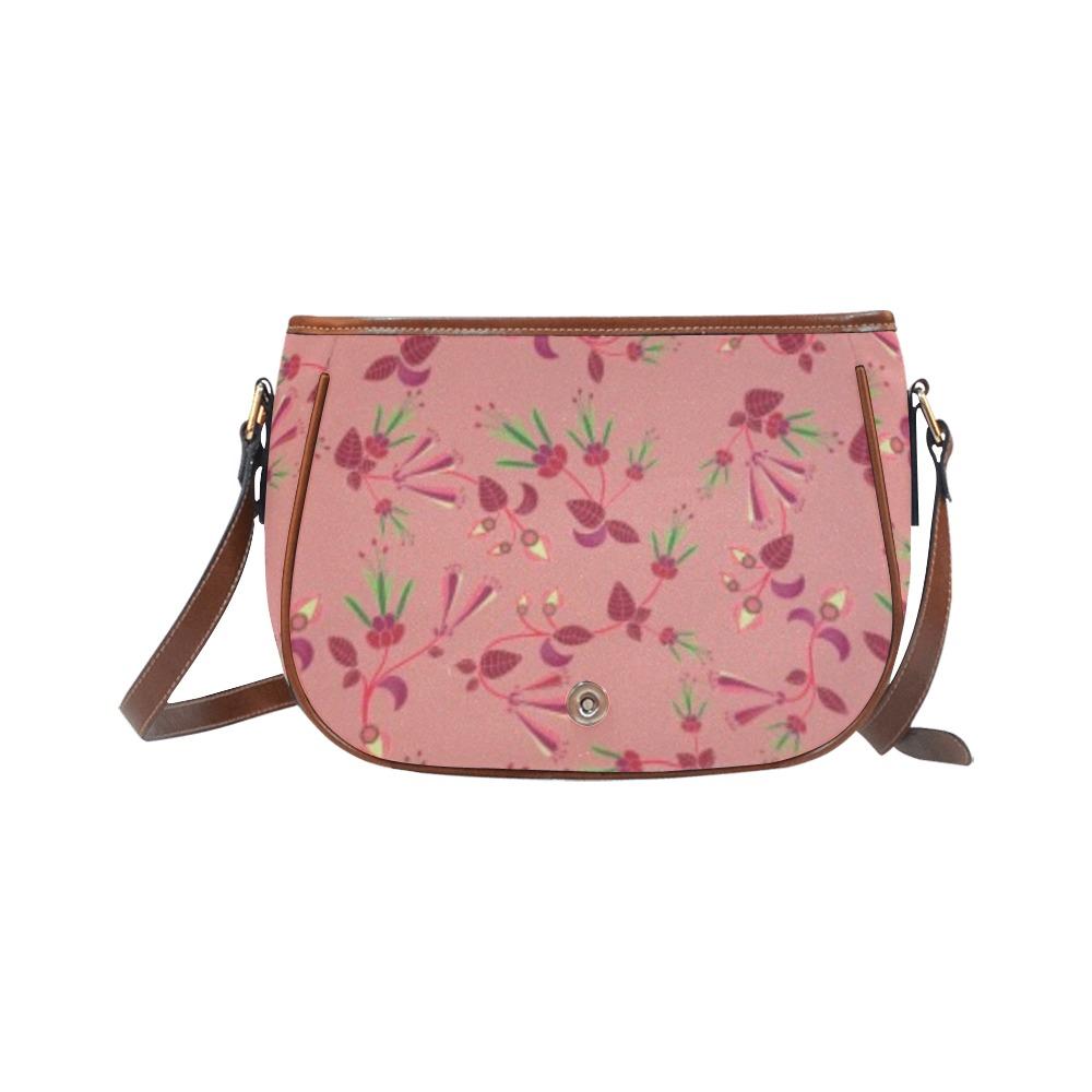 Swift Floral Peach Rouge Remix Saddle Bag/Small (Model 1649) Full Customization Saddle Bag/Small (Full Customization) e-joyer 