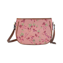 Load image into Gallery viewer, Swift Floral Peach Rouge Remix Saddle Bag/Small (Model 1649) Full Customization Saddle Bag/Small (Full Customization) e-joyer 
