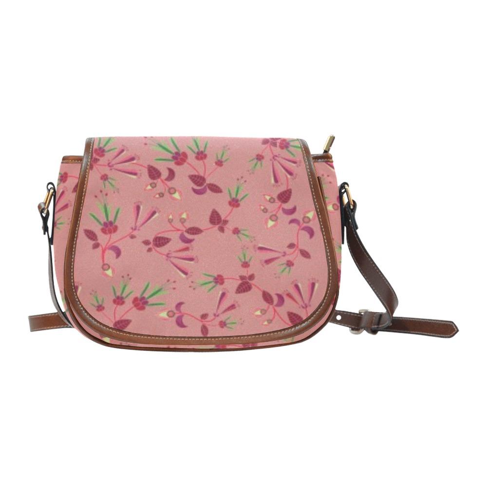 Swift Floral Peach Rouge Remix Saddle Bag/Small (Model 1649) Full Customization Saddle Bag/Small (Full Customization) e-joyer 