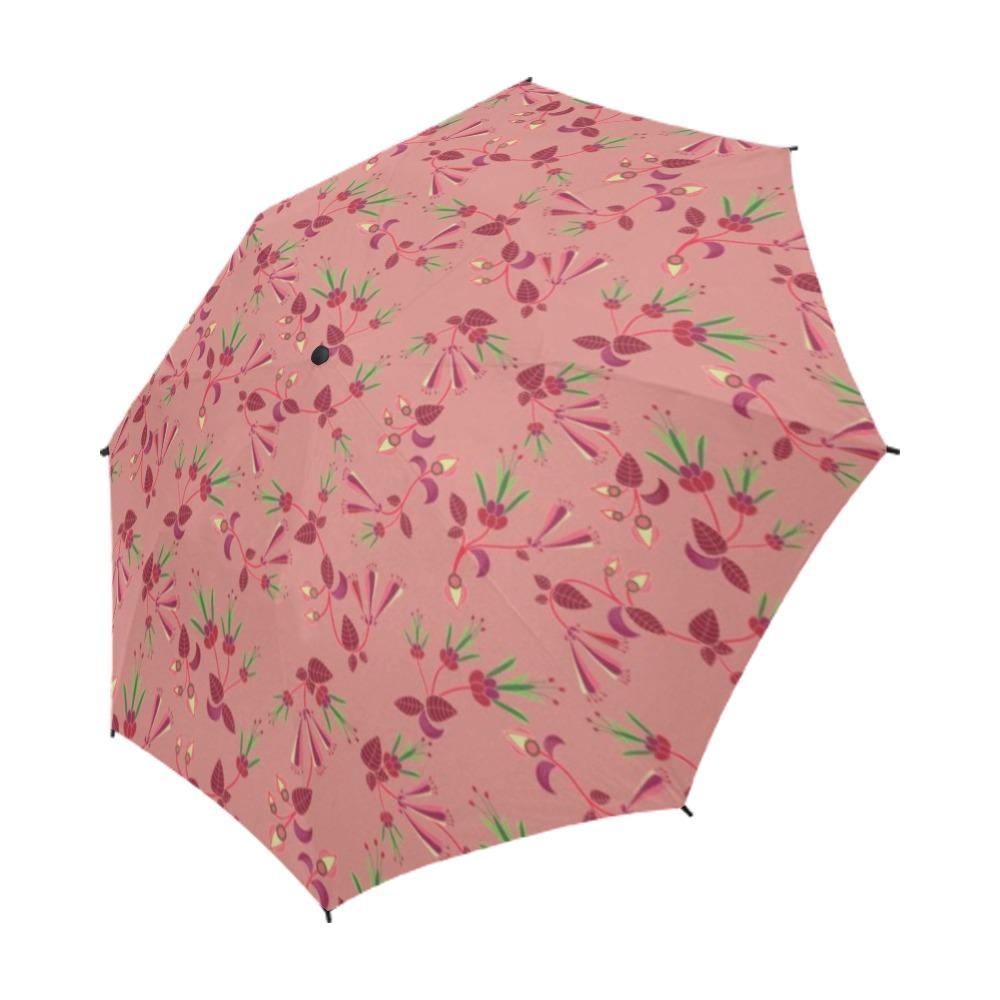 Swift Floral Peach Rouge Remix Semi-Automatic Foldable Umbrella (Model U05) Semi-Automatic Foldable Umbrella e-joyer 