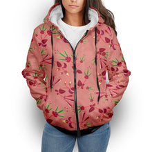 Load image into Gallery viewer, Swift Floral Peach Rouge Remix Sherpa Hoodie hoodie Herman 
