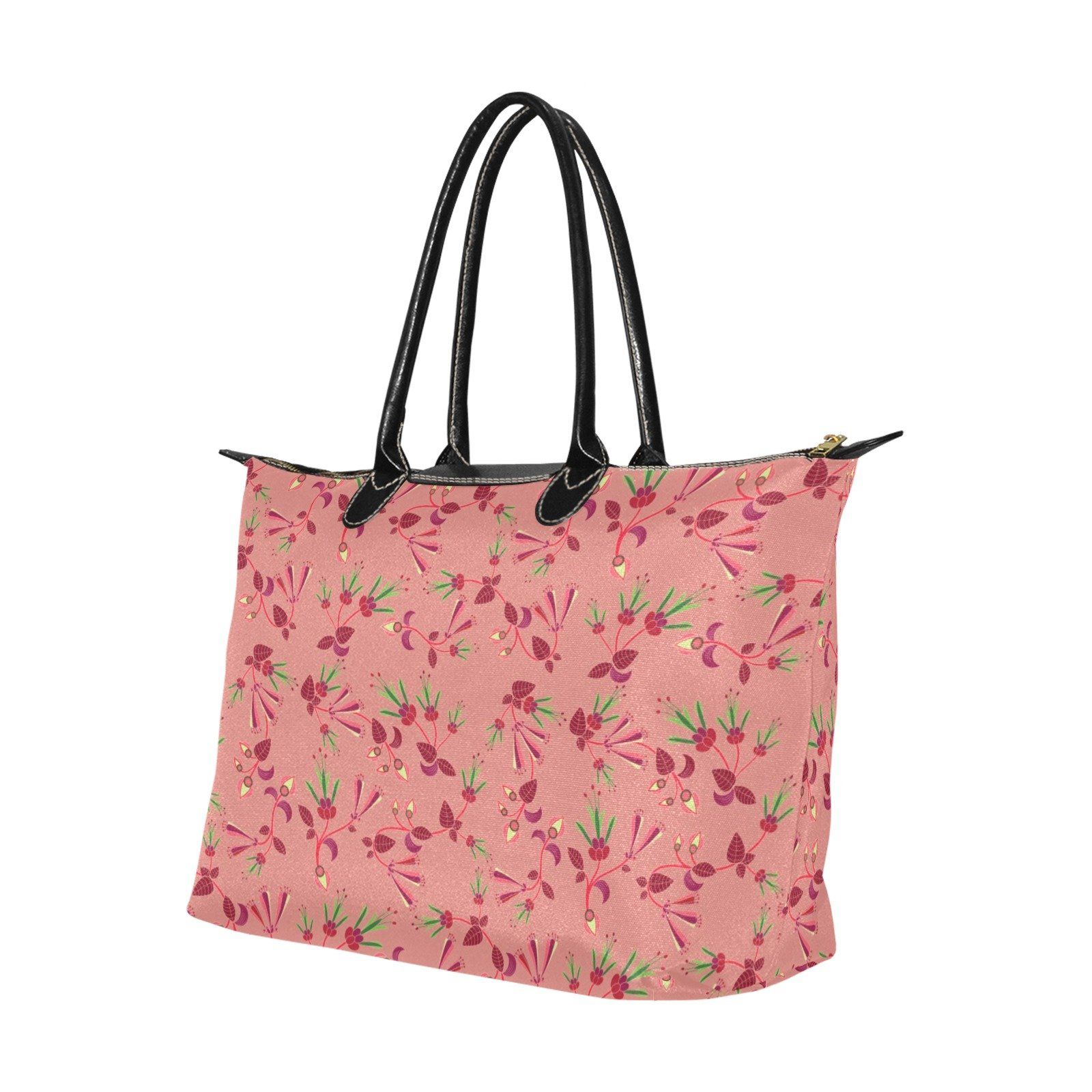 Swift Floral Peach Rouge Remix Single-Shoulder Lady Handbag (Model 1714) bag e-joyer 