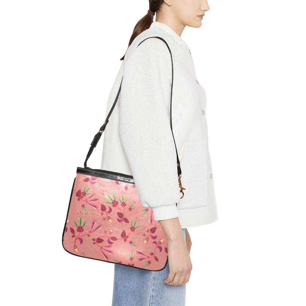 Swift Floral Peach Rouge Remix Small Shoulder Bag (Model 1710) Small Shoulder Bag (1710) e-joyer 