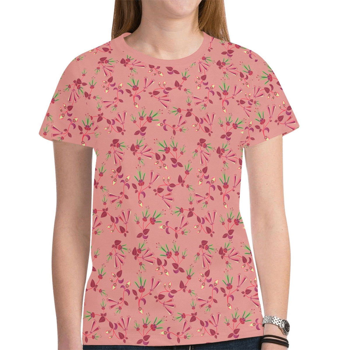 Swift Floral Peach Rouge Remix Tee – Women's T-Shirt by 49 Dzine