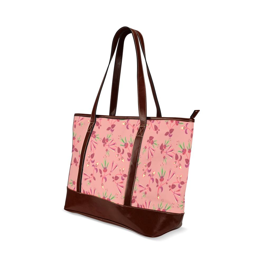 Swift Floral Peach Rouge Remix Tote Handbag (Model 1642) Tote Handbags (1642) e-joyer 