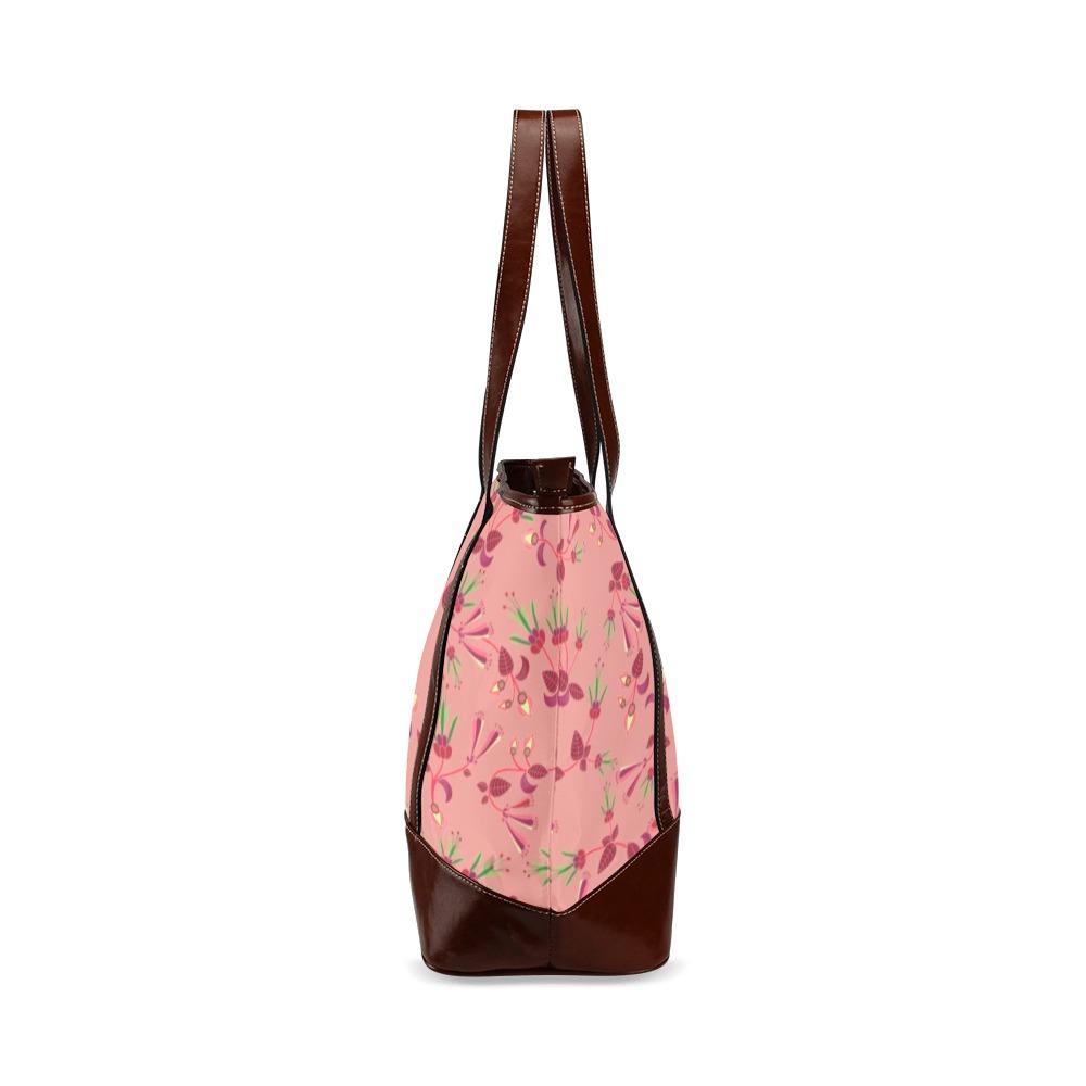 Swift Floral Peach Rouge Remix Tote Handbag (Model 1642) Tote Handbags (1642) e-joyer 