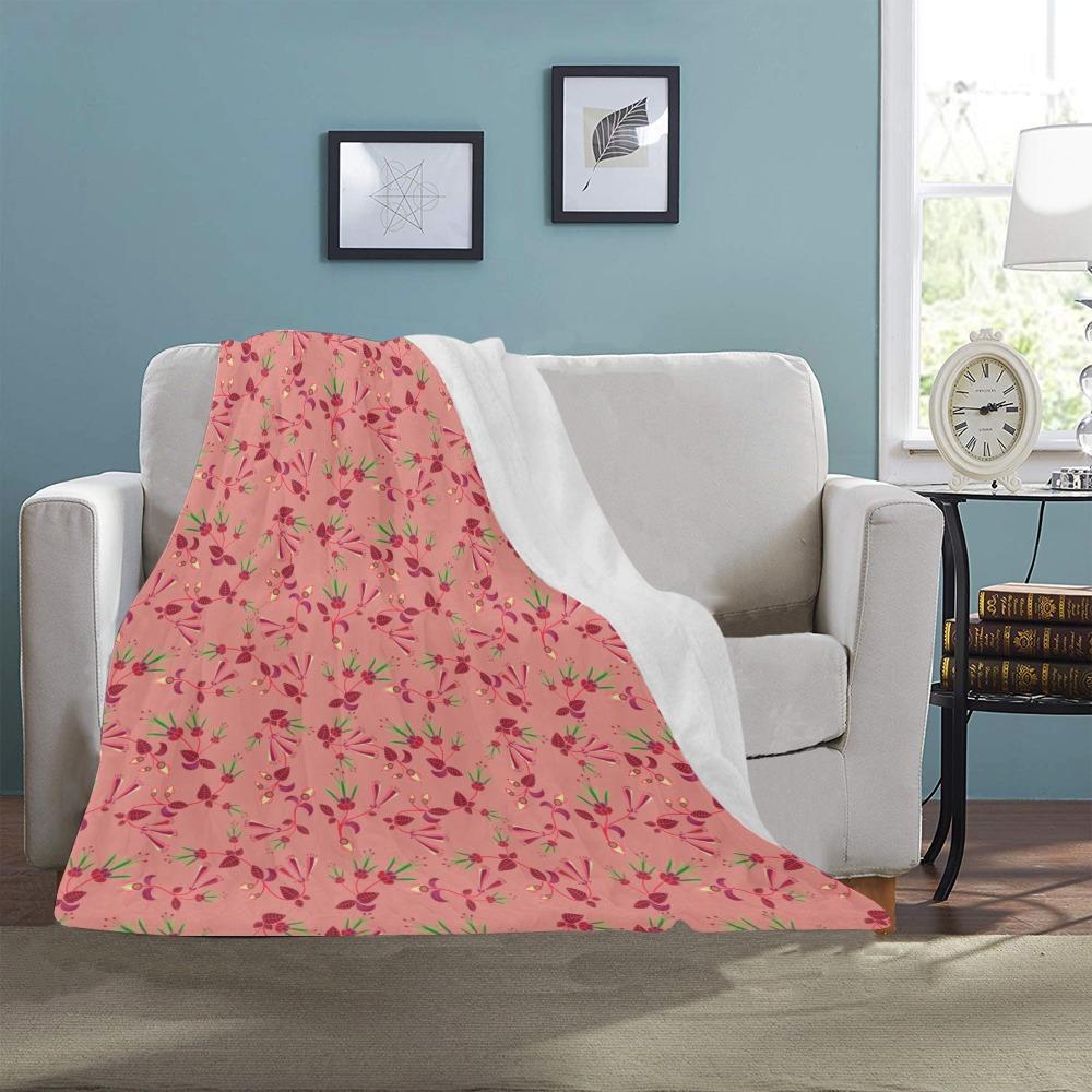 Swift Floral Peach Rouge Remix Ultra-Soft Micro Fleece Blanket 40"x50" Ultra-Soft Blanket 40''x50'' e-joyer 