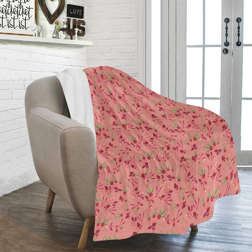 Swift Floral Peach Rouge Remix Ultra-Soft Micro Fleece Blanket 50"x60" Ultra-Soft Blanket 50''x60'' e-joyer 